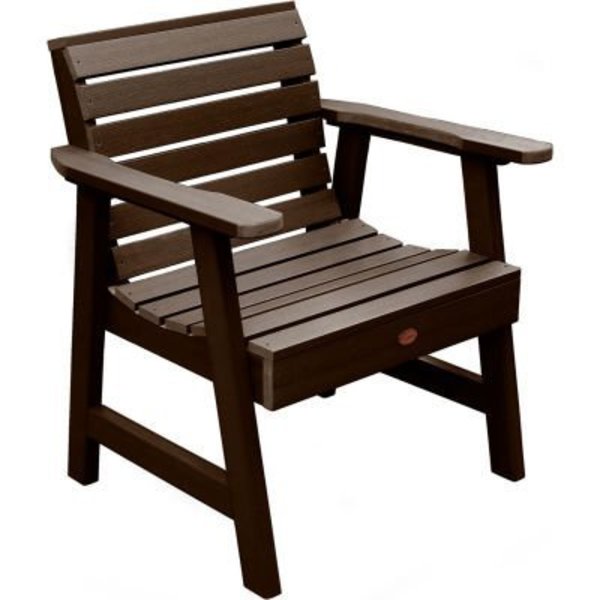 Highwood Usa highwood® Weatherly Outdoor Garden Chair, Eco Friendly Synthetic Wood In Weathered Acorn Color AD-CHGW1-ACE